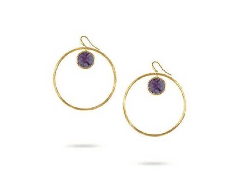 YELLOW GOLD EARRINGS WITH AMETHYST MARCO BICEGO OB966-AL01